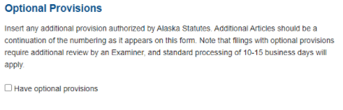 Alaska Certificate of formation step 12
